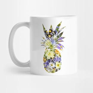 Cute Tropical Pineapple Flowers Mug